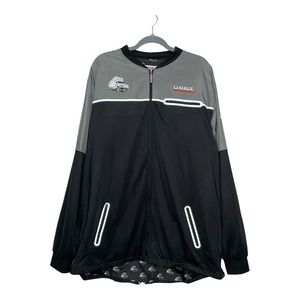 U Haul 3XL Mens Gray Black Truck Print Pockets Employee Uniform Full Zip Jacket
